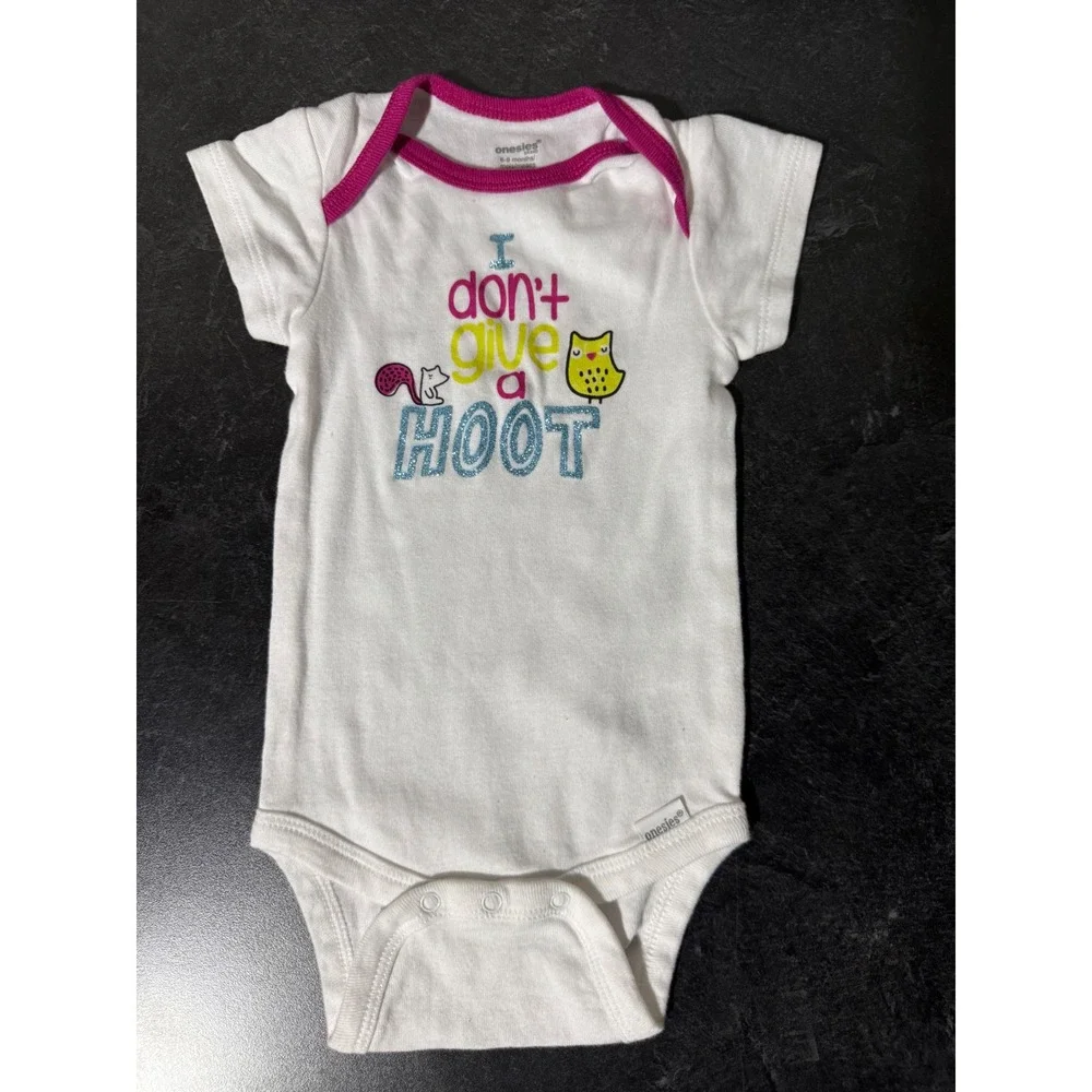 Gerber Onesies 5-Pack Baby Girl Bodysuits 6-9 Months Pink Purple Hearts Stars